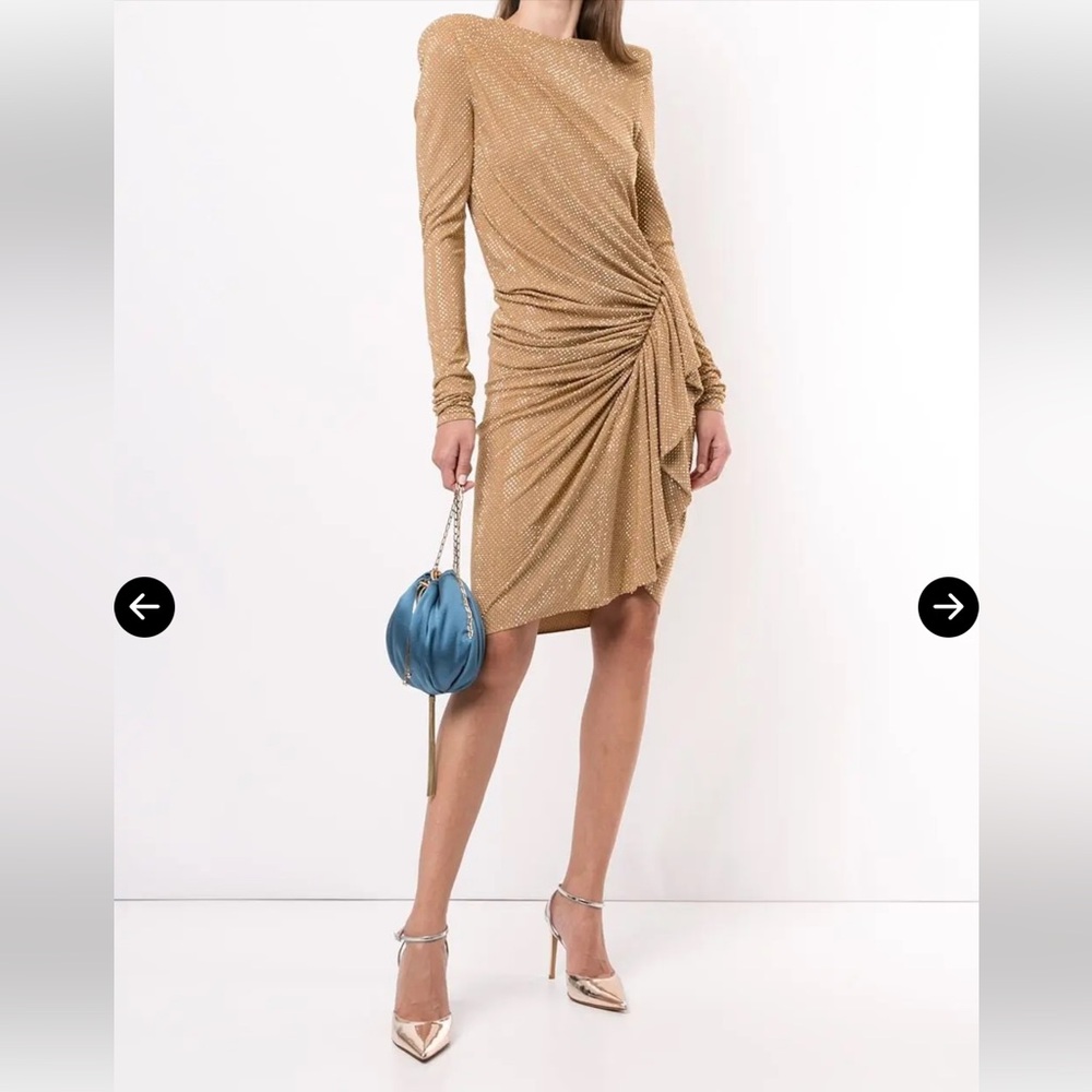 Alexandre Vauthier Chic Gold Long Sleeve Dress size 38